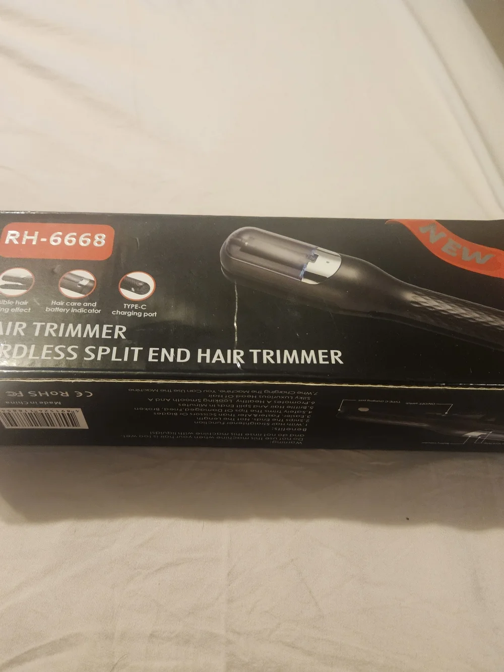 Black Cordless Split End Hair Trimmer